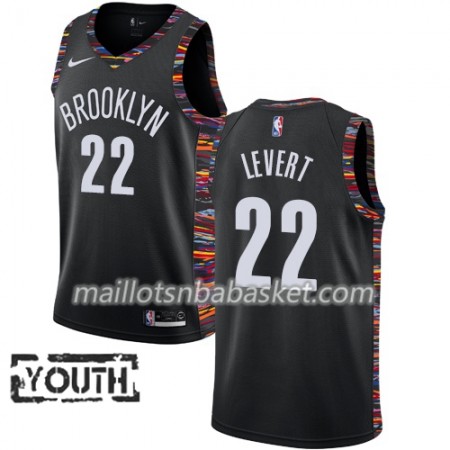 Maillot Enfant Brooklyn Nets Caris LeVert 22 2018-19 Nike City Edition Noir Swingman